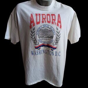 Vintage T-shirt Single Stitch XL 90s Aurora Washington Marching Band White Mens